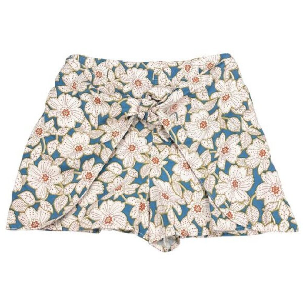 Anthropologie Georgine Floral Skirted Shorts Tie Front XS - Picture 2 of 5